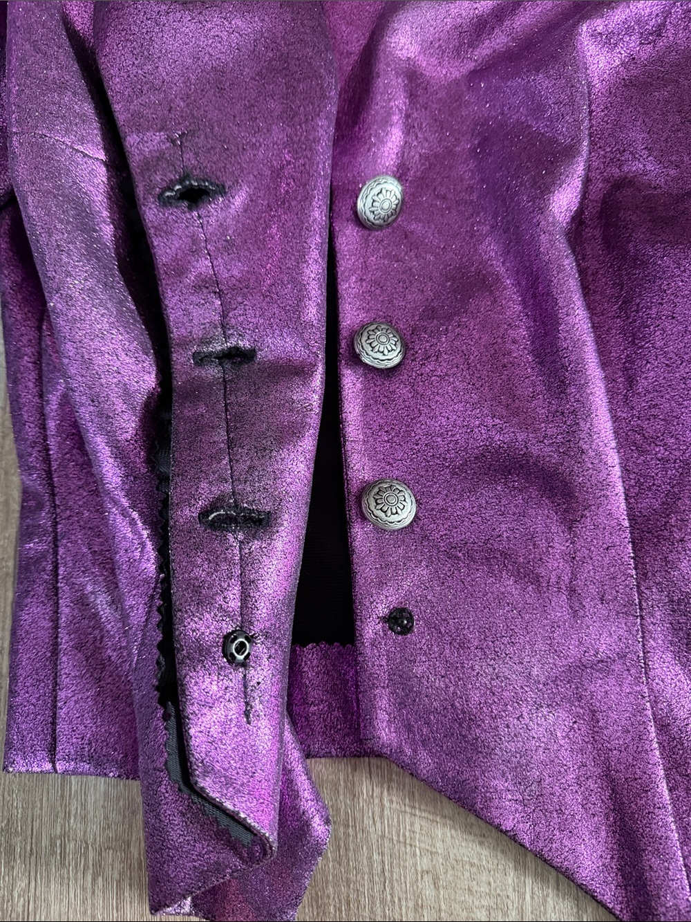 Purple Shiny Metallic Blazer Costume Cosplay Victorian - Picture 6 of 8
